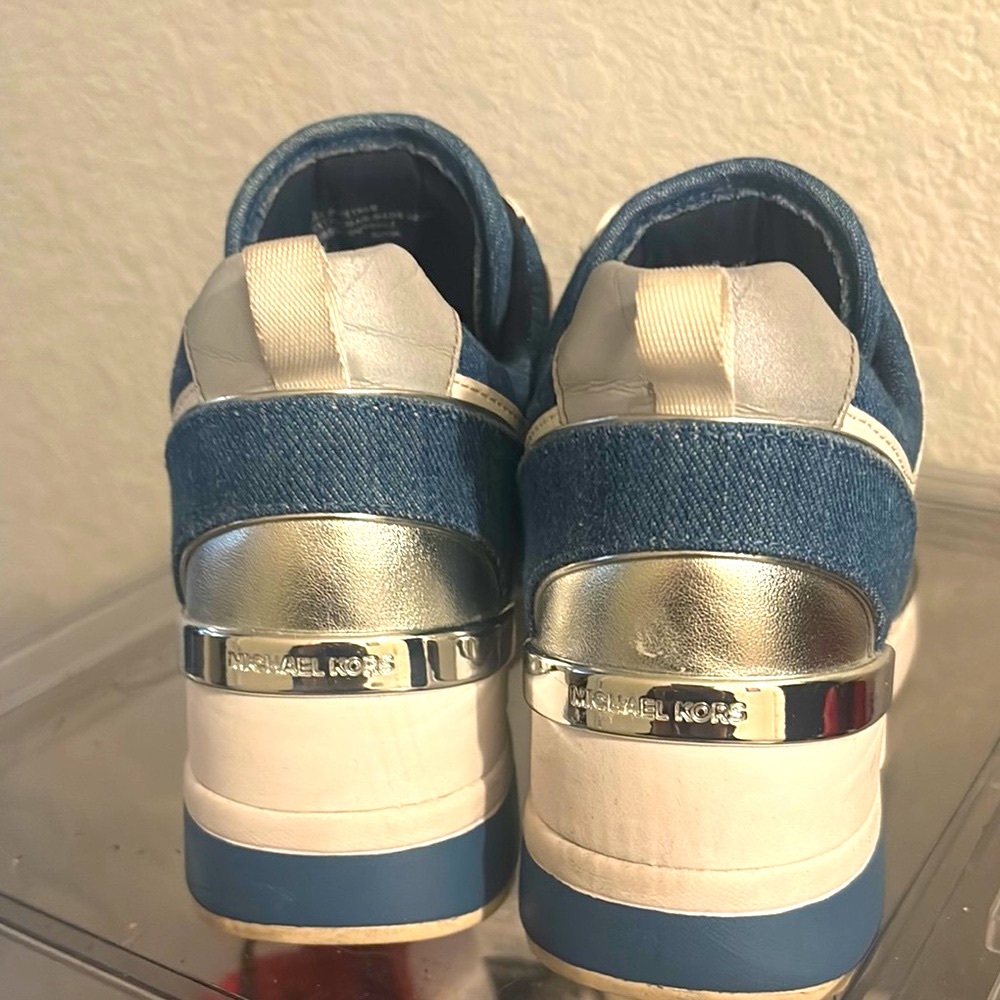 Michael Kors Blue and Silver Sneakers